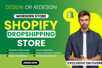 develop, redesign, shopify store,shopify dropshipping store, landing page store