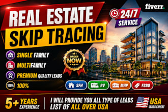 do single multifamily, commercial properties,sfh,rv,mhp,  fsbo  leads generation