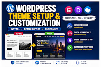 install wordpress theme, demo import, theme customization