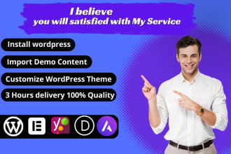 install wordpress theme, demo import, theme customization