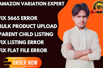 create or fix amazon variation listing by flat file for all category