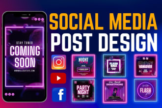 design creative social media posts for facebook, instagram, linkedin, pinterest