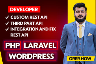 develop, integrate and fix rest api in php, laravel