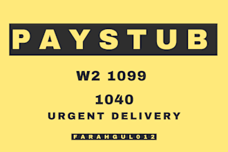 do paystub, check stub, w2, 1099, and 1040 with in 3 hours