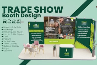design trendy trade show booth and backdrop for exhibition