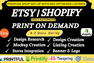 setup etsy print on demand, etsy pod, esty store listings, etsy drop shipping