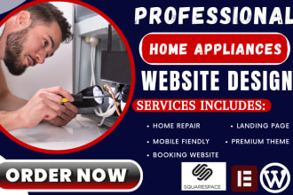 design home appliances repair landing page, home appliances repair website