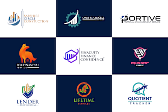 design modern financial accounting credit repair insurance tax consulting logo