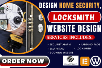 design home security website security alarm locksmith landing page website SEO