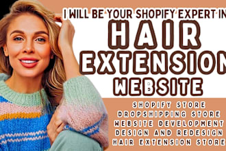 design redesign hair extension shopify website hair extension dropshipping store