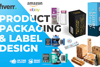 create premium product packaging, box and label design print ready