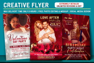 flyer, poster, party, brochure, postcard design