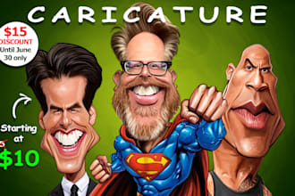 draw a realistic custom caricature from your photo