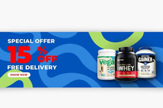 design a professional banner for your shopify store, website
