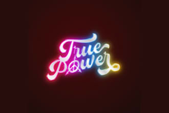retro power logo design
