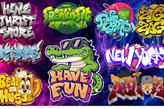 create a graffiti style logo for your brand business  company