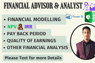 be a financial advisor, modelling, analyst fpa for investor