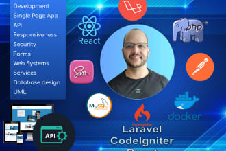 create your web application using laravel, codeigniter and react