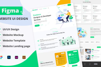 design UI UX website, PSD website mockup, figma web template