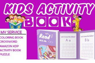 create crossword activity puzzle book for amazon kdp and adult coloring pages