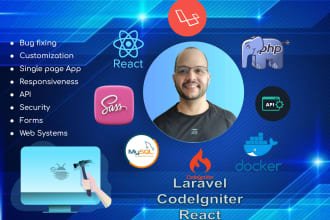 fix and customize your web using laravel, codeigniter and react
