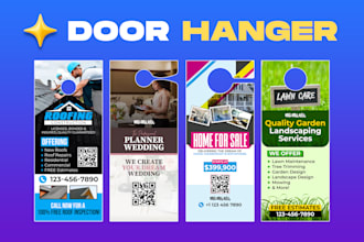 design door hanger for lawn care, pressure washing, junk removal, cleaning