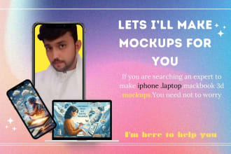 design 3d iphone, screen, mobile, laptop and macbook mockups