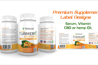 create supplement product label design cbd or hemp vitamin jar bottle label