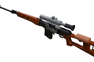 design 3d modeling sniper svd dragunov