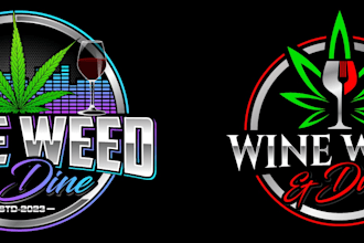 create retro weed logo design