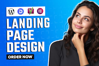 build wordpress landing page design, elementor landing page or one page website