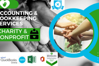 do accounting and bookkeeping for charity and nonprofit using qbo, xero, excel