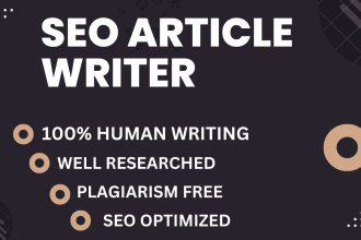 do SEO article writing, website content and blog writing