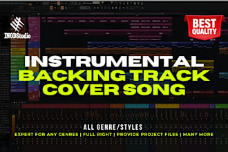 make instrumental, backing track, cover song under 24 hours