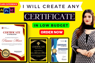 do any certificate design, diploma or award certificate
