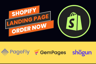 create amazing attractive shopify landing page by pagefly, gempages or shogun