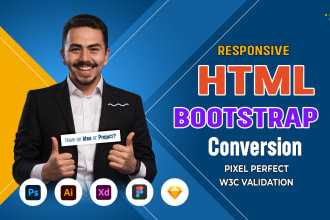 convert figma,psd,xd to html bootstrap responsive