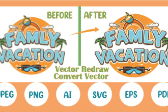 do vector tracing, recreate vector, redraw vector and convert image to vector