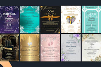 design invitation, wedding, birthday, party or greeting card