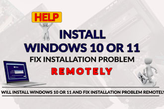 install windows 10 or 11 and fix installation problem remotely
