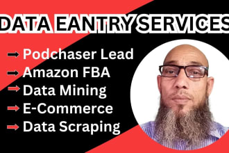 do data entry, virtual assistant,  podcasted lead, amazon lead