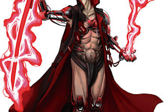 create original fantasy character concept art and design