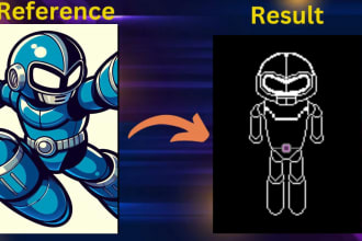 create pixel art charachters, assets, nft through refference