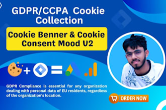 setup or fix cookie banner and gdpr ccpa cookie consent mood v2 for your website