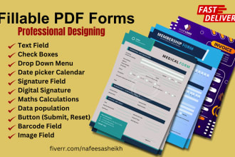 design, convert or create fillable PDF forms, invoices