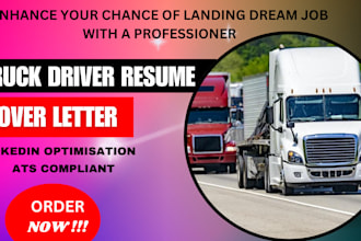 write truck driver resume, resume review, cover letter, linkedin optimization