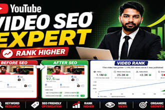 be your youtube SEO expert for video ranking and organic growth