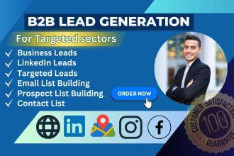 do targeted b2b lead generation, email list building, linkedin leads