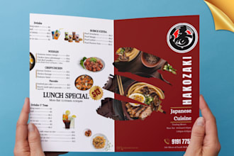 design a restaurant menu, catering, fast food flyer