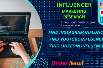 find linkedin,instagram,youtube influencer research and marketing for your brand